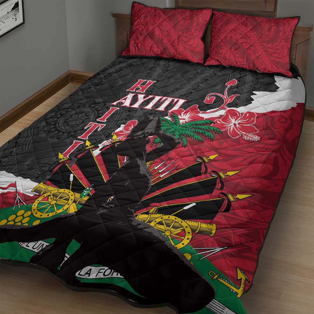 Personalised Afro Ayiti Neg Marron Quilt Bed Set Dashiki Mix Polynesian Pattern LT01