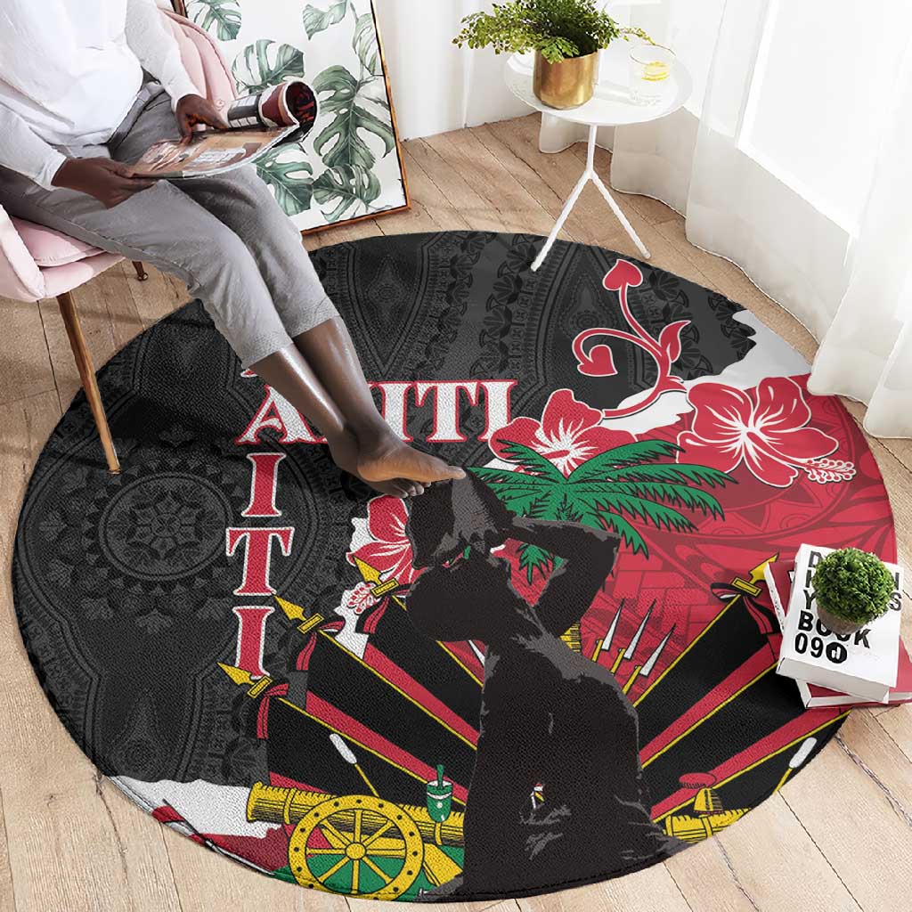 Personalised Afro Ayiti Neg Marron Round Carpet Dashiki Mix Polynesian Pattern LT01