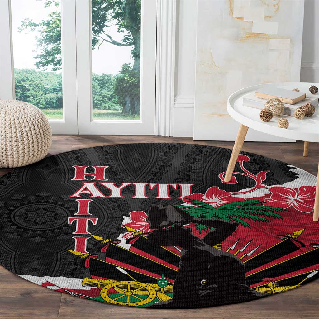 Personalised Afro Ayiti Neg Marron Round Carpet Dashiki Mix Polynesian Pattern LT01