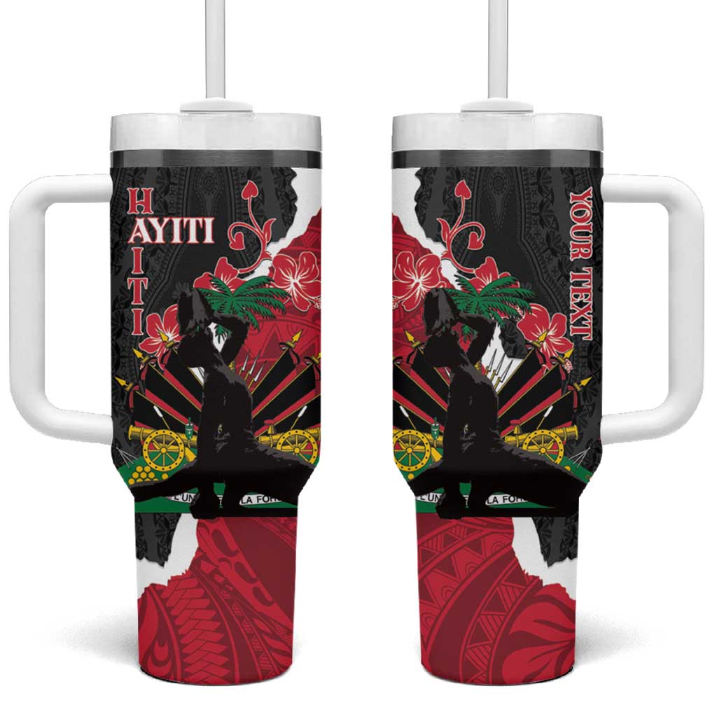 Personalised Afro Ayiti Neg Marron Tumbler With Handle Dashiki Mix Polynesian Pattern LT01
