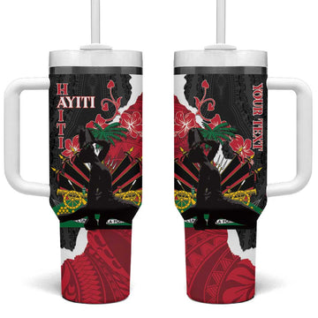 Personalised Afro Ayiti Neg Marron Tumbler With Handle Dashiki Mix Polynesian Pattern LT01