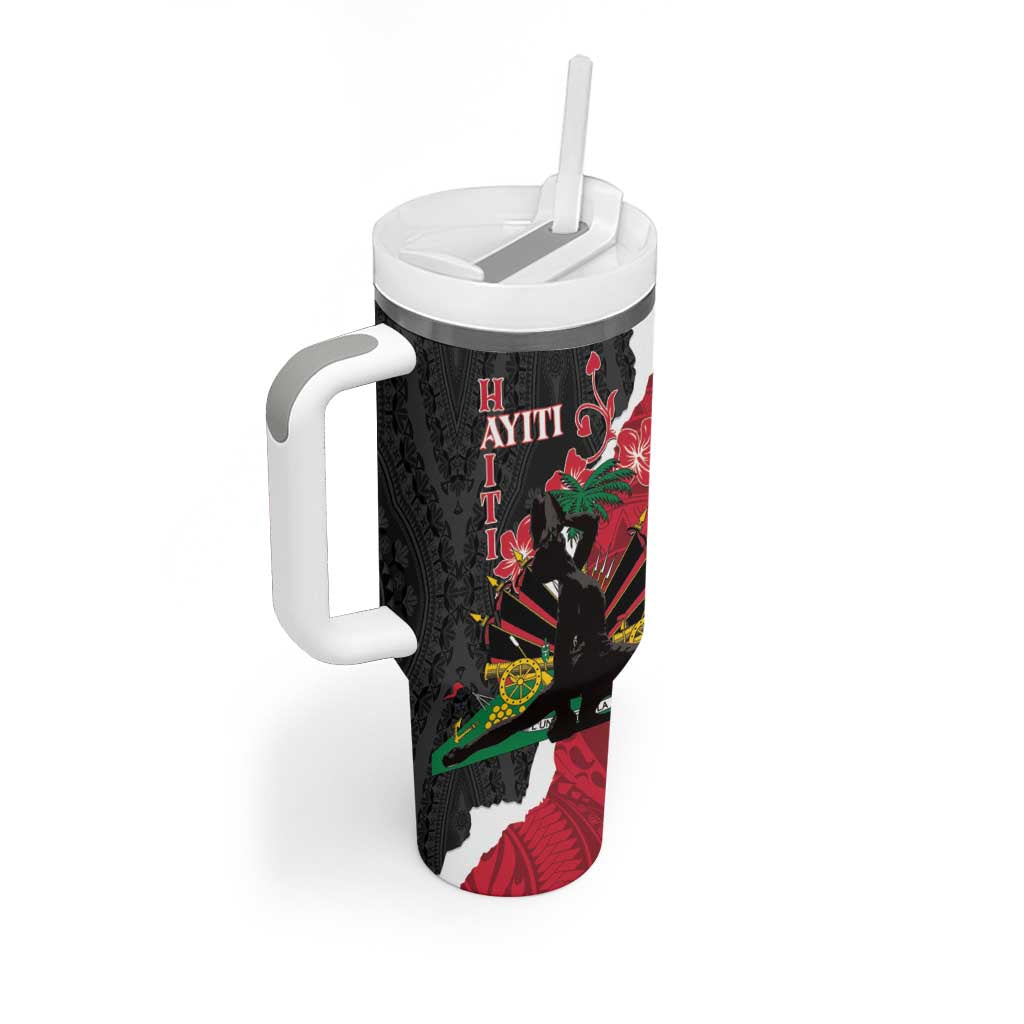 Personalised Afro Ayiti Neg Marron Tumbler With Handle Dashiki Mix Polynesian Pattern LT01