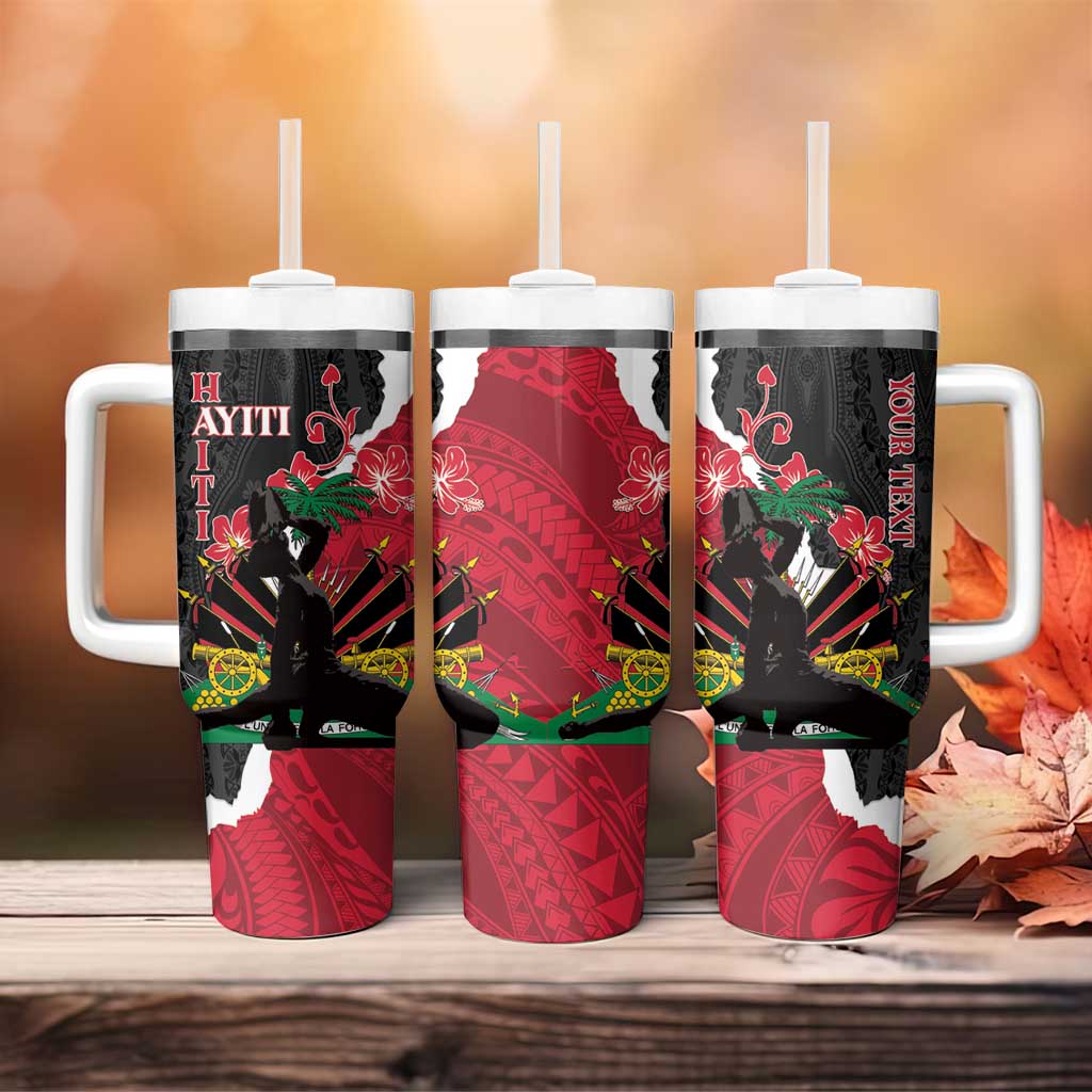 Personalised Afro Ayiti Neg Marron Tumbler With Handle Dashiki Mix Polynesian Pattern LT01