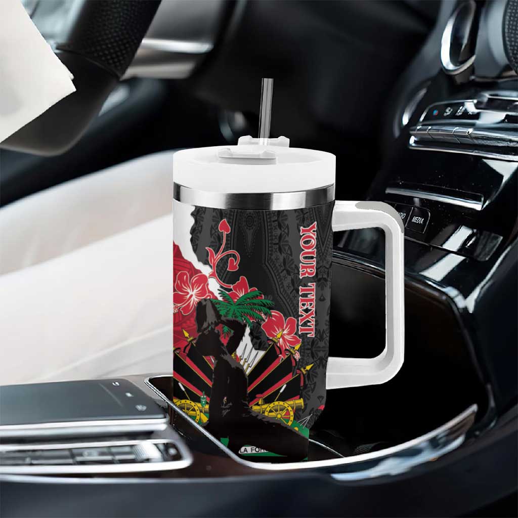 Personalised Afro Ayiti Neg Marron Tumbler With Handle Dashiki Mix Polynesian Pattern LT01
