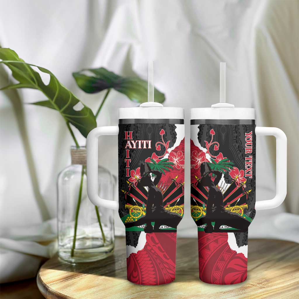 Personalised Afro Ayiti Neg Marron Tumbler With Handle Dashiki Mix Polynesian Pattern LT01