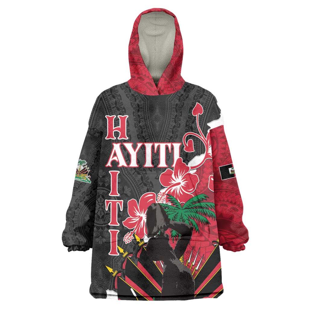 Personalised Afro Ayiti Neg Marron Wearable Blanket Hoodie Dashiki Mix Polynesian Pattern LT01