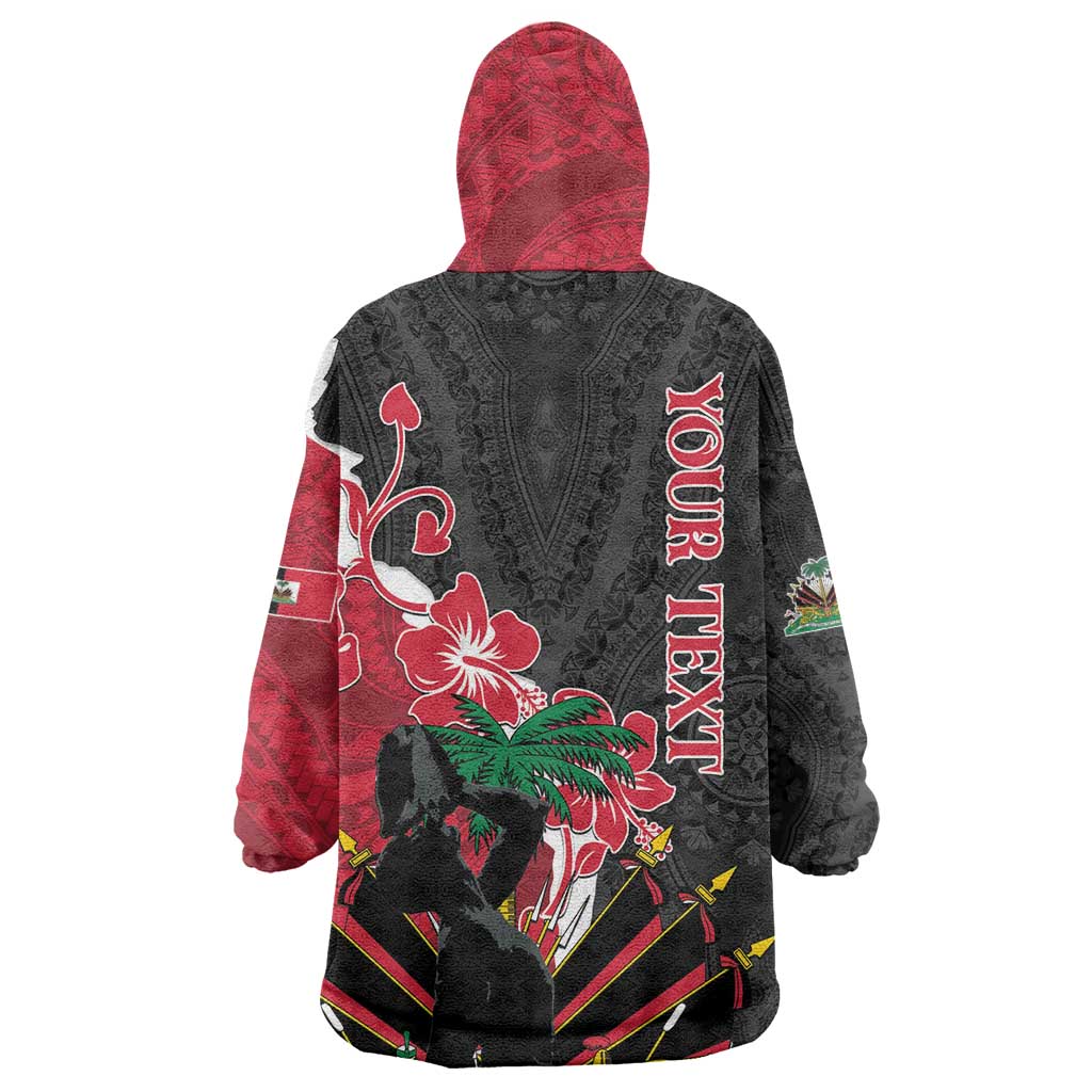 Personalised Afro Ayiti Neg Marron Wearable Blanket Hoodie Dashiki Mix Polynesian Pattern LT01