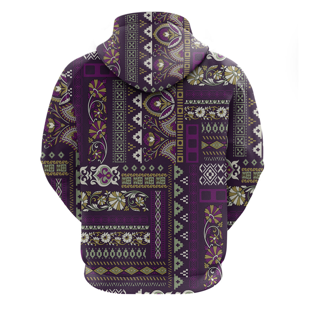 Persian Patchwork Pattern Hoodie Unique Purple LT01