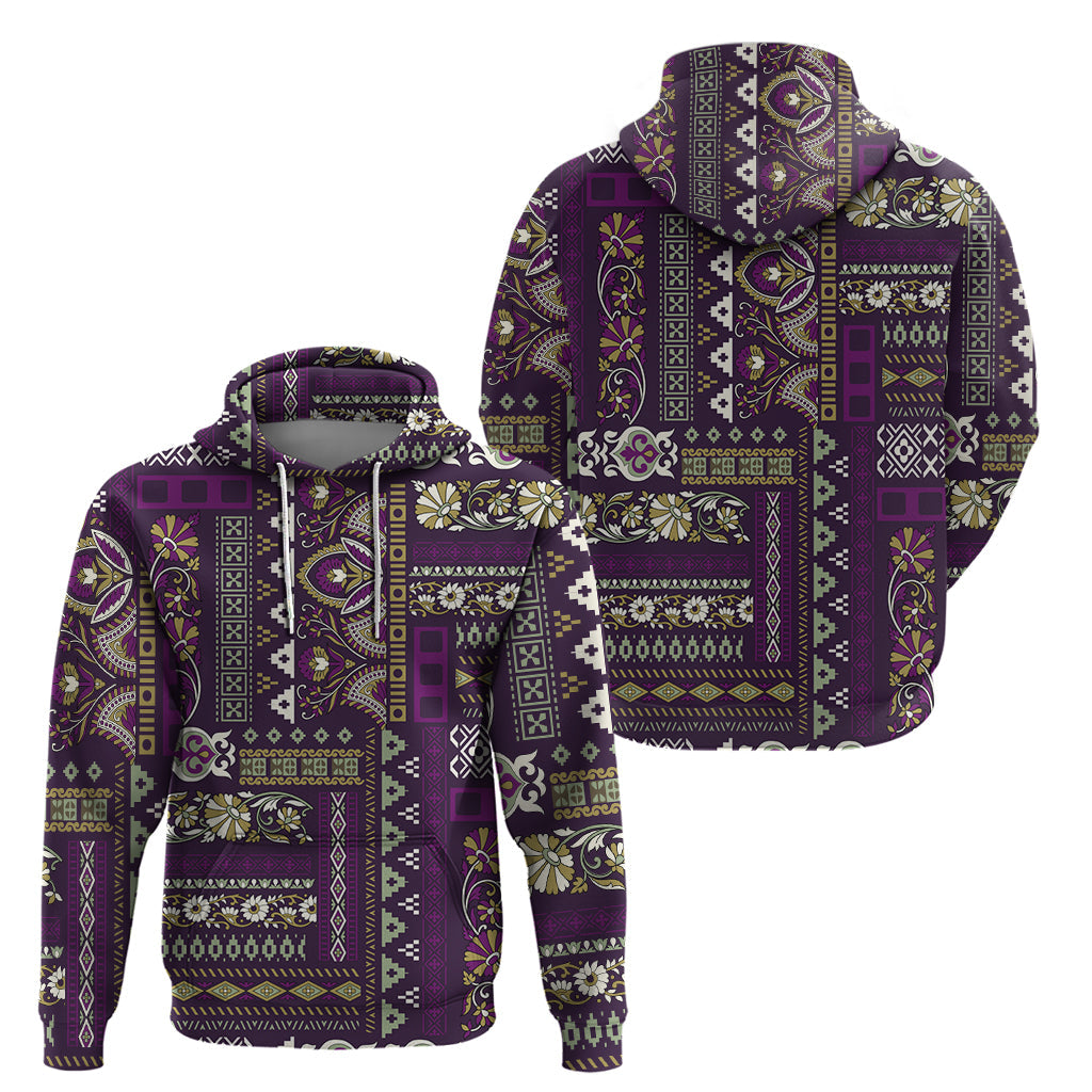 Persian Patchwork Pattern Hoodie Unique Purple LT01