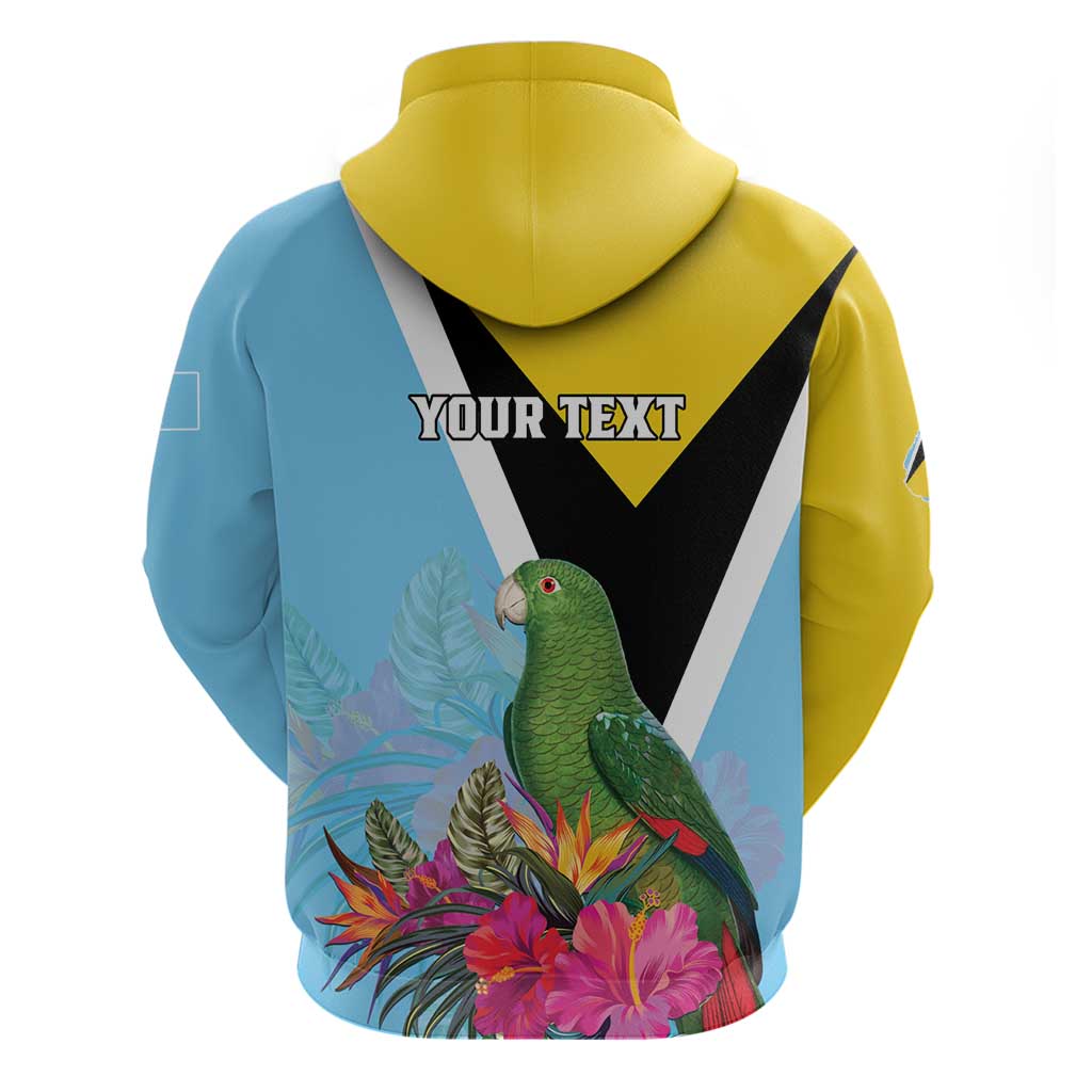 Personalized Saint Lucia Independence Day Hoodie Tropical Amazona Versicolor LT01
