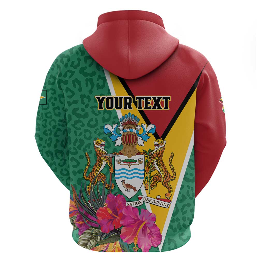 Personalized Guyana Hoodie Jaguar Tropical Flowers LT01