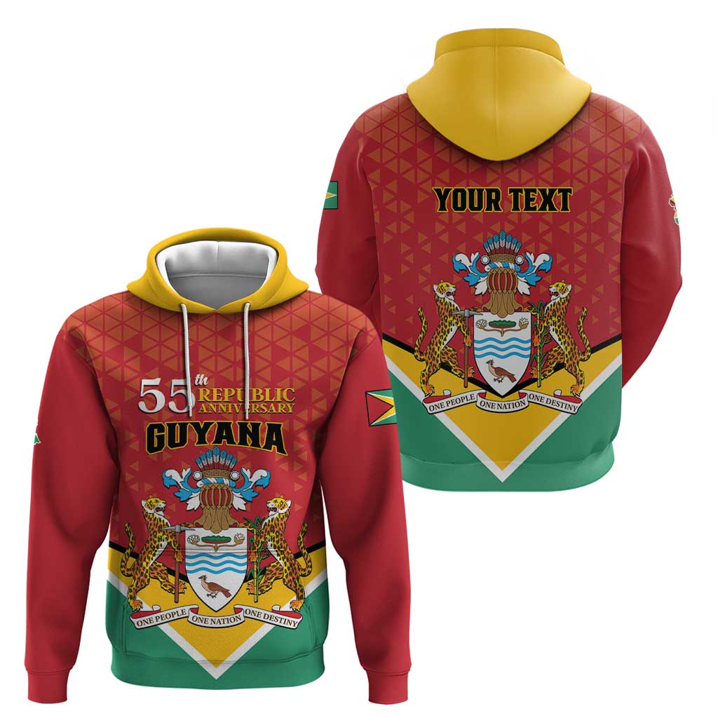 Personalized Guyana 55th Republic Anniversary Hoodie Flag Style LT01
