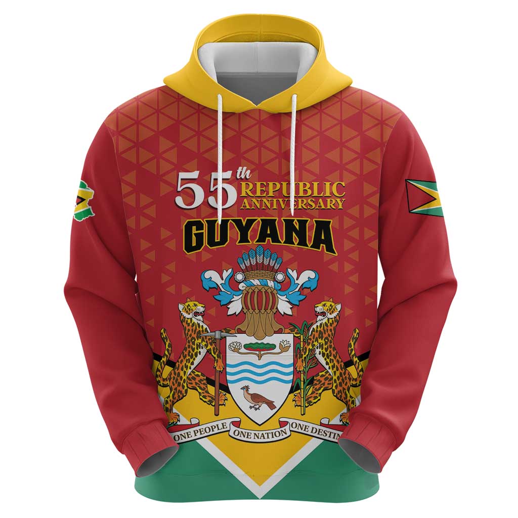 Personalized Guyana 55th Republic Anniversary Hoodie Flag Style LT01