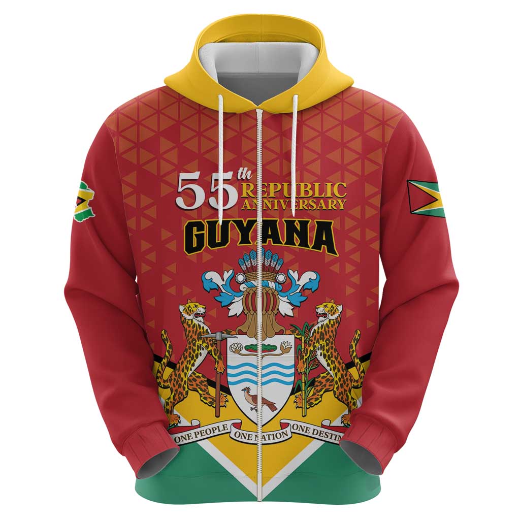 Personalized Guyana 55th Republic Anniversary Hoodie Flag Style LT01