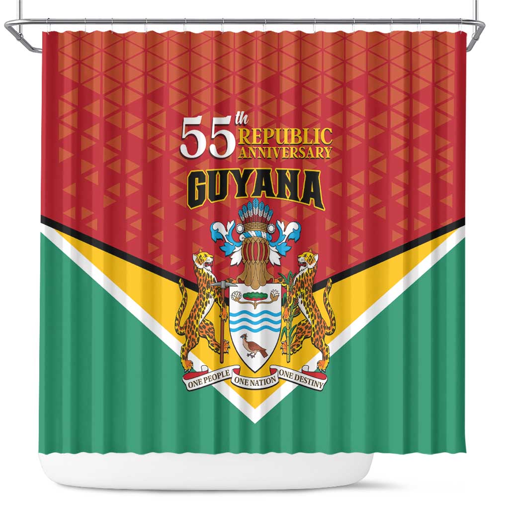 Guyana 55th Republic Anniversary Shower Curtain Flag Style LT01