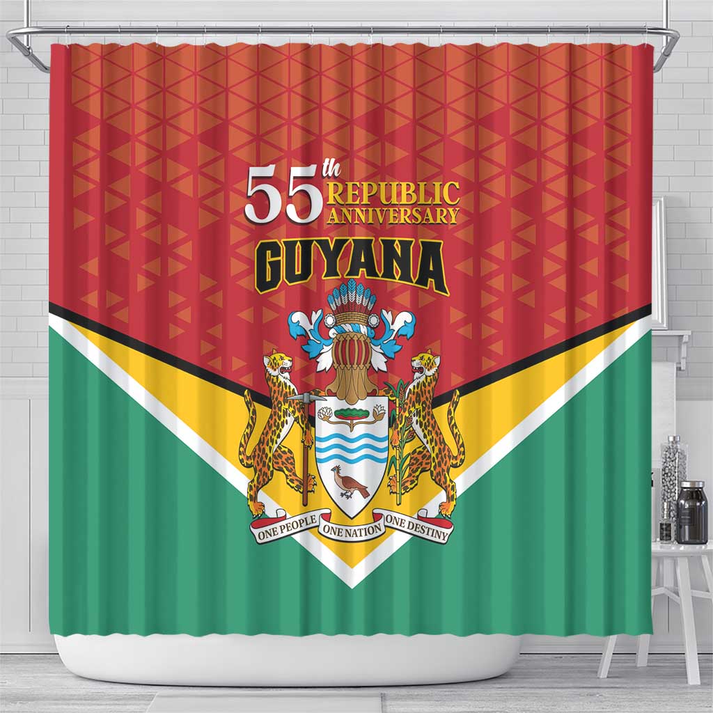 Guyana 55th Republic Anniversary Shower Curtain Flag Style LT01