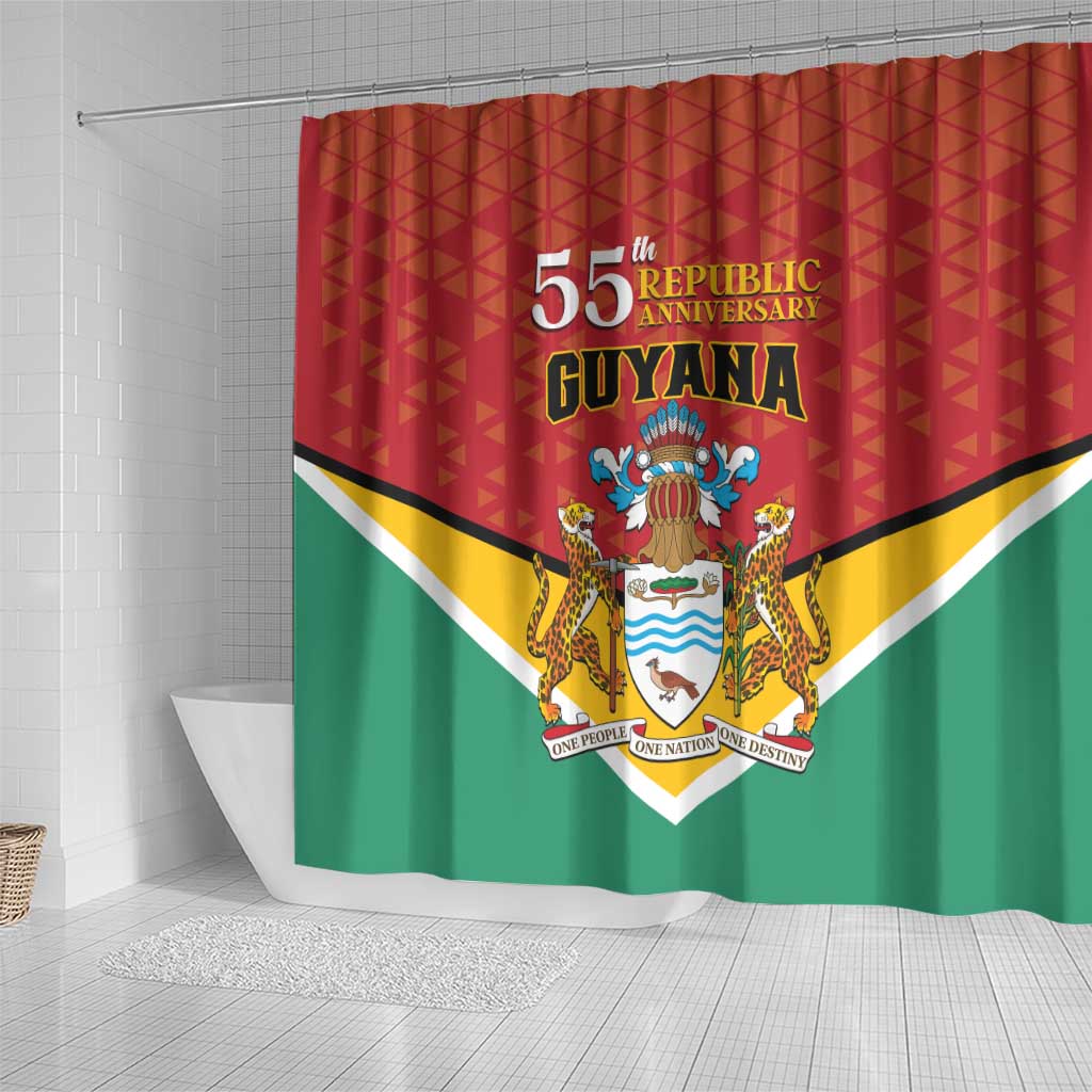 Guyana 55th Republic Anniversary Shower Curtain Flag Style LT01