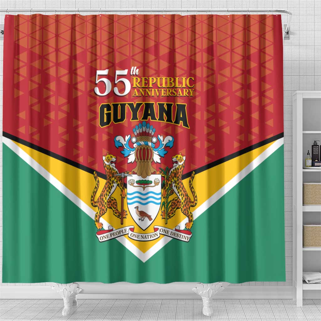 Guyana 55th Republic Anniversary Shower Curtain Flag Style LT01