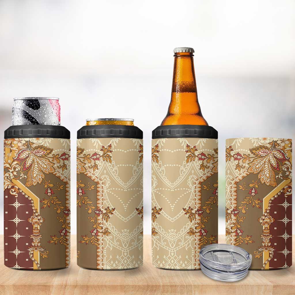 Mughal Empire Motif Unique 4 in 1 Can Cooler Tumbler LT01