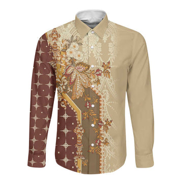 Mughal Empire Motif Unique Long Sleeve Button Shirt LT01