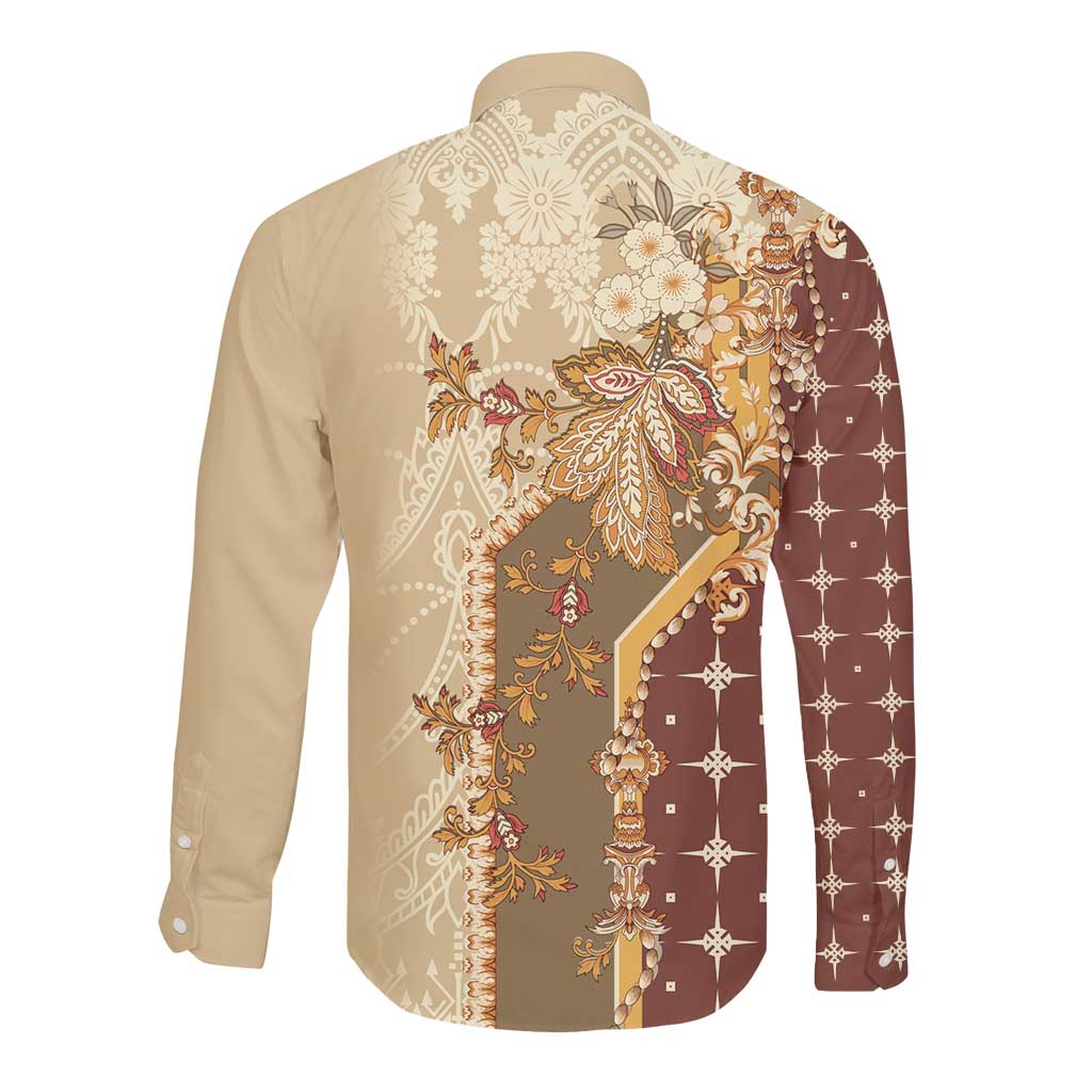 Mughal Empire Motif Unique Long Sleeve Button Shirt LT01