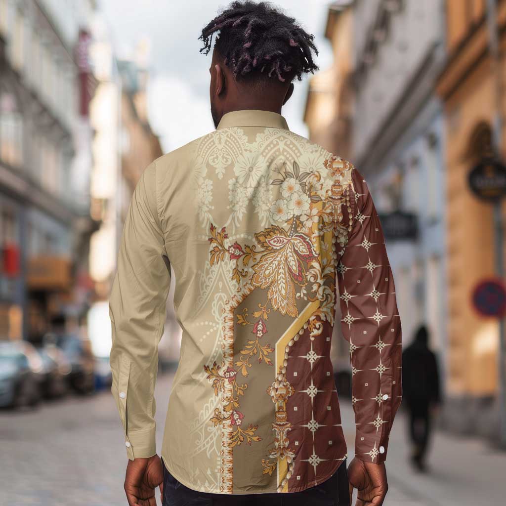 Mughal Empire Motif Unique Long Sleeve Button Shirt LT01