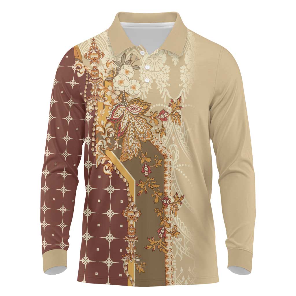 Mughal Empire Motif Unique Long Sleeve Polo Shirt LT01