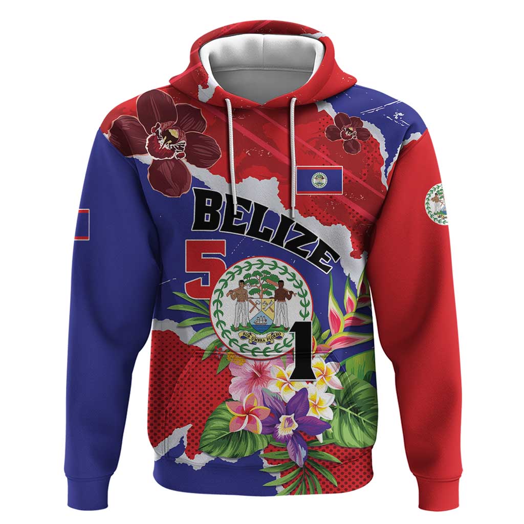 Personalised Belize 501 Tropical Black Orchid Hoodie Grunge Stylized LT01