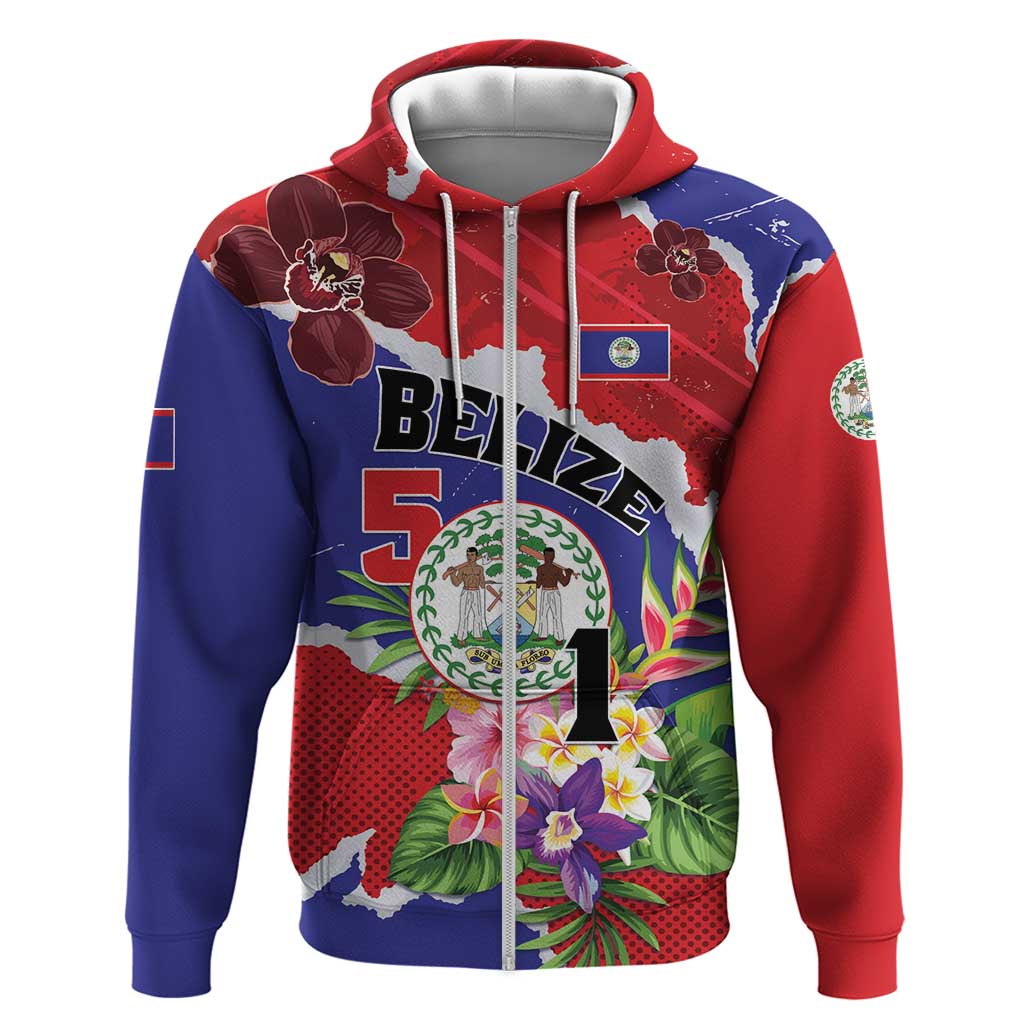 Personalised Belize 501 Tropical Black Orchid Hoodie Grunge Stylized LT01