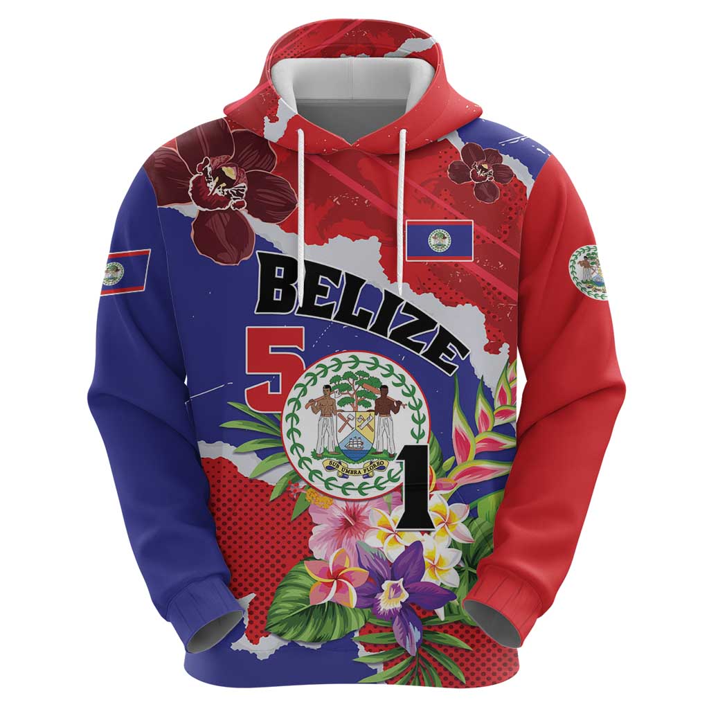 Personalised Belize 501 Tropical Black Orchid Hoodie Grunge Stylized LT01