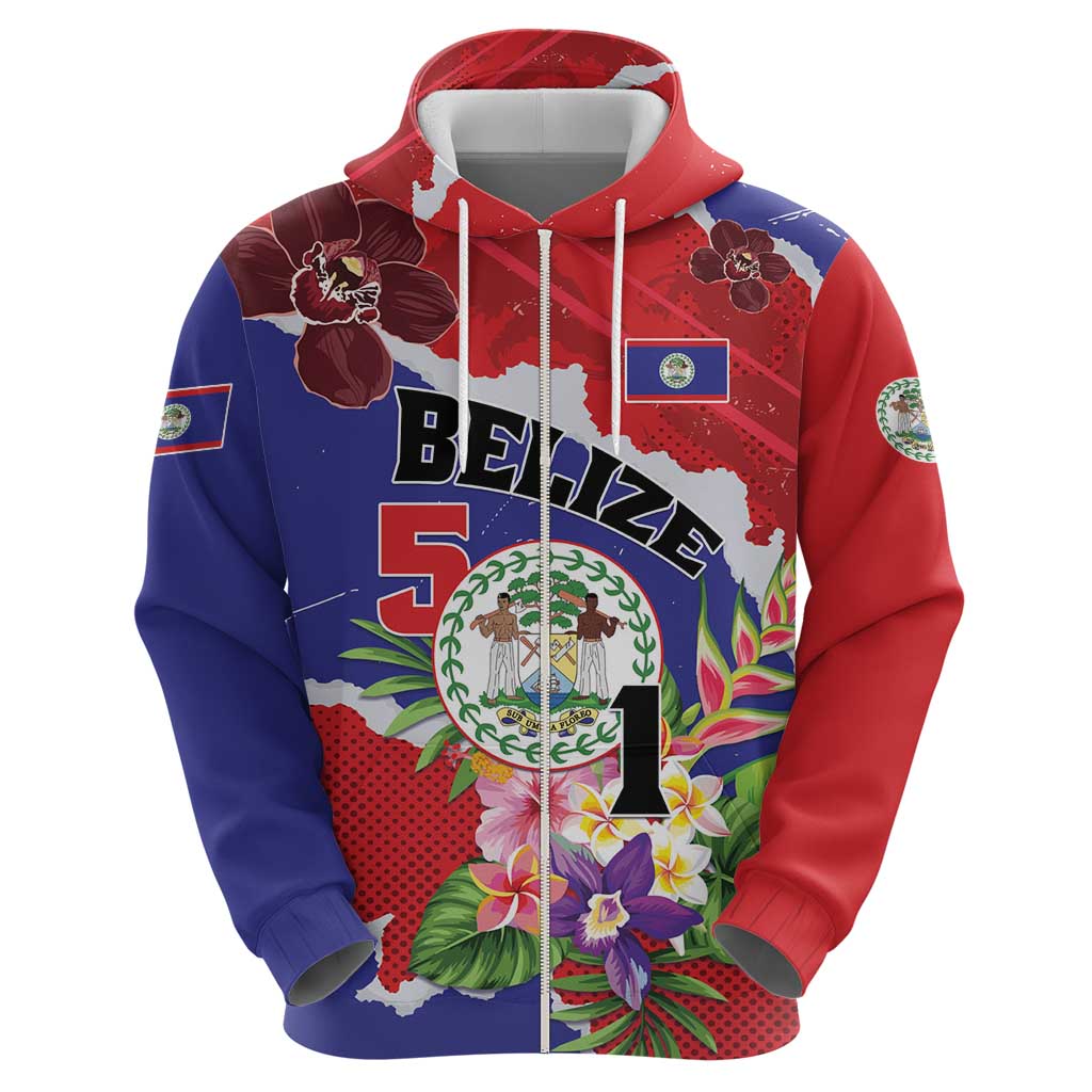 Personalised Belize 501 Tropical Black Orchid Hoodie Grunge Stylized LT01