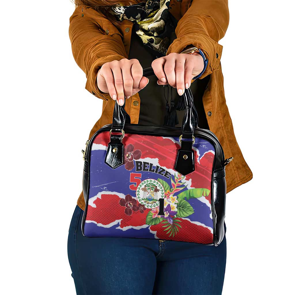 Belize 501 Tropical Black Orchid Shoulder Handbag Grunge Stylized LT01