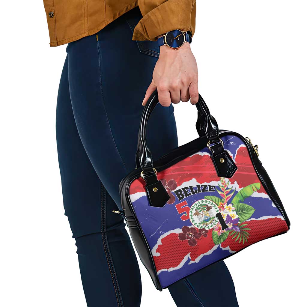 Belize 501 Tropical Black Orchid Shoulder Handbag Grunge Stylized LT01