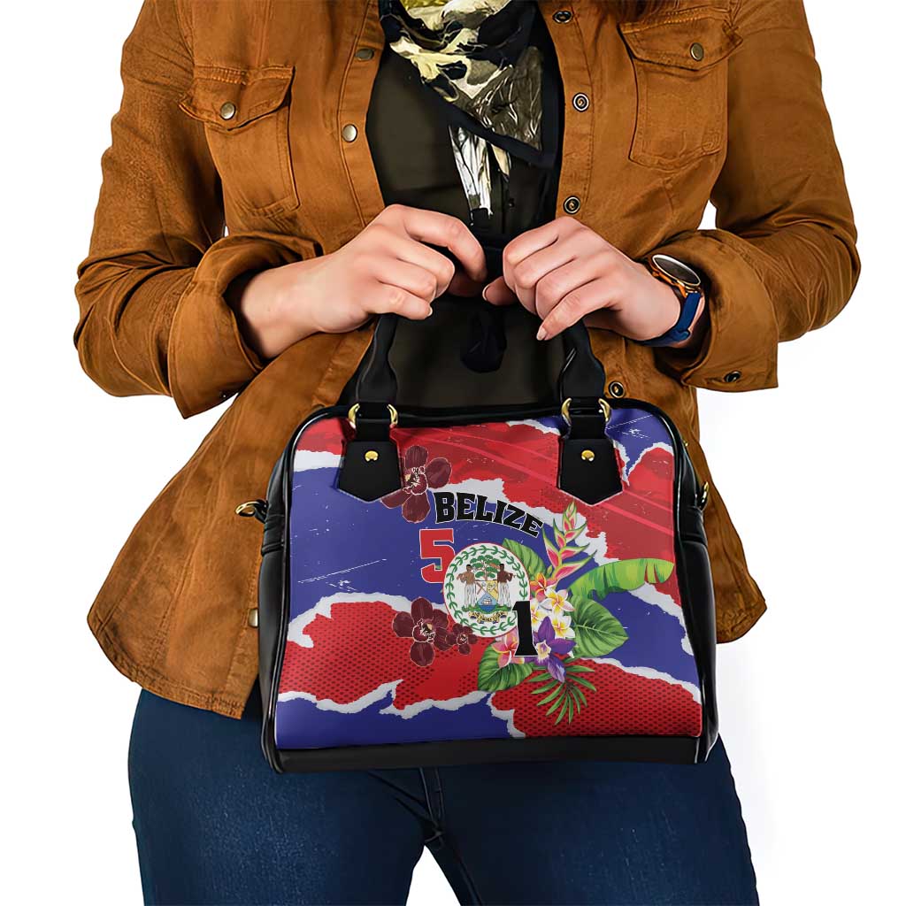 Belize 501 Tropical Black Orchid Shoulder Handbag Grunge Stylized LT01