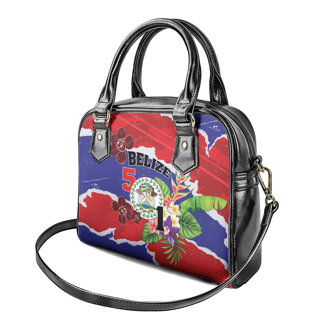 Belize 501 Tropical Black Orchid Shoulder Handbag Grunge Stylized LT01