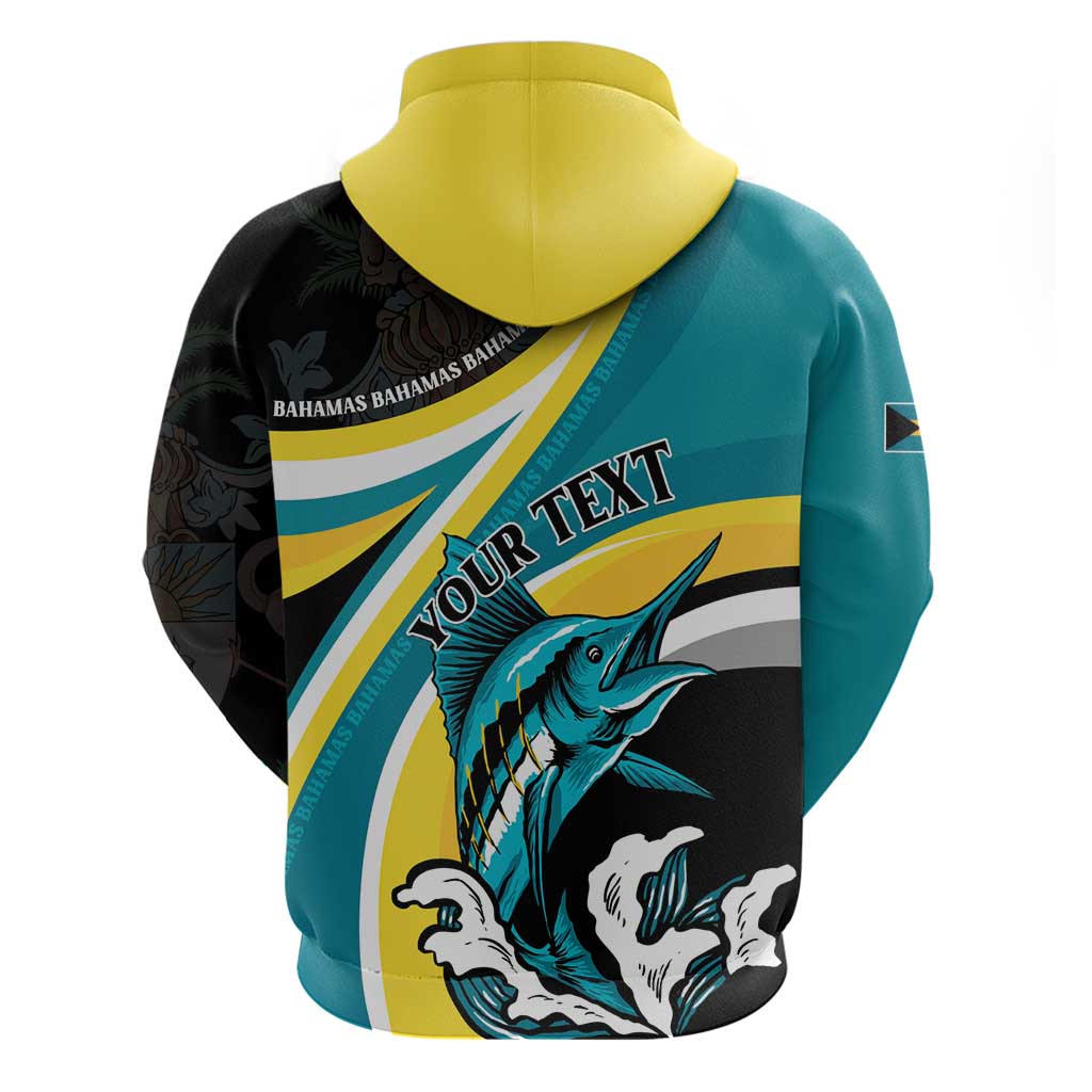 Personalised The Bahamas Blue Marlin Hoodie Bahamian Coat Of Arms LT01