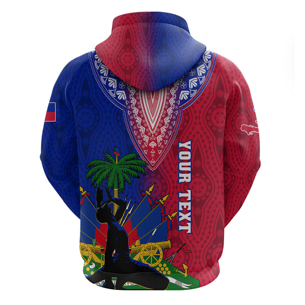 Personalised Haiti Hoodie Ayiti Neg Maron With Dashiki Royal LT01