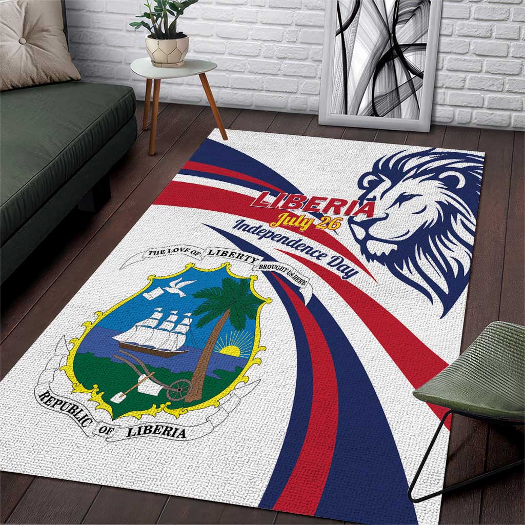 Liberia Independence Day Area Rug July 26 Lion Coat of Arms LT01