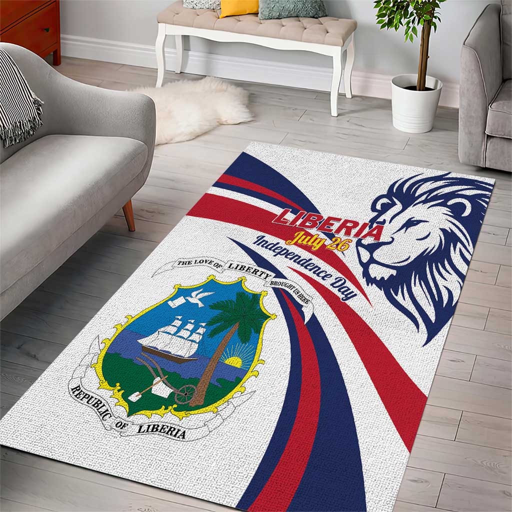Liberia Independence Day Area Rug July 26 Lion Coat of Arms LT01