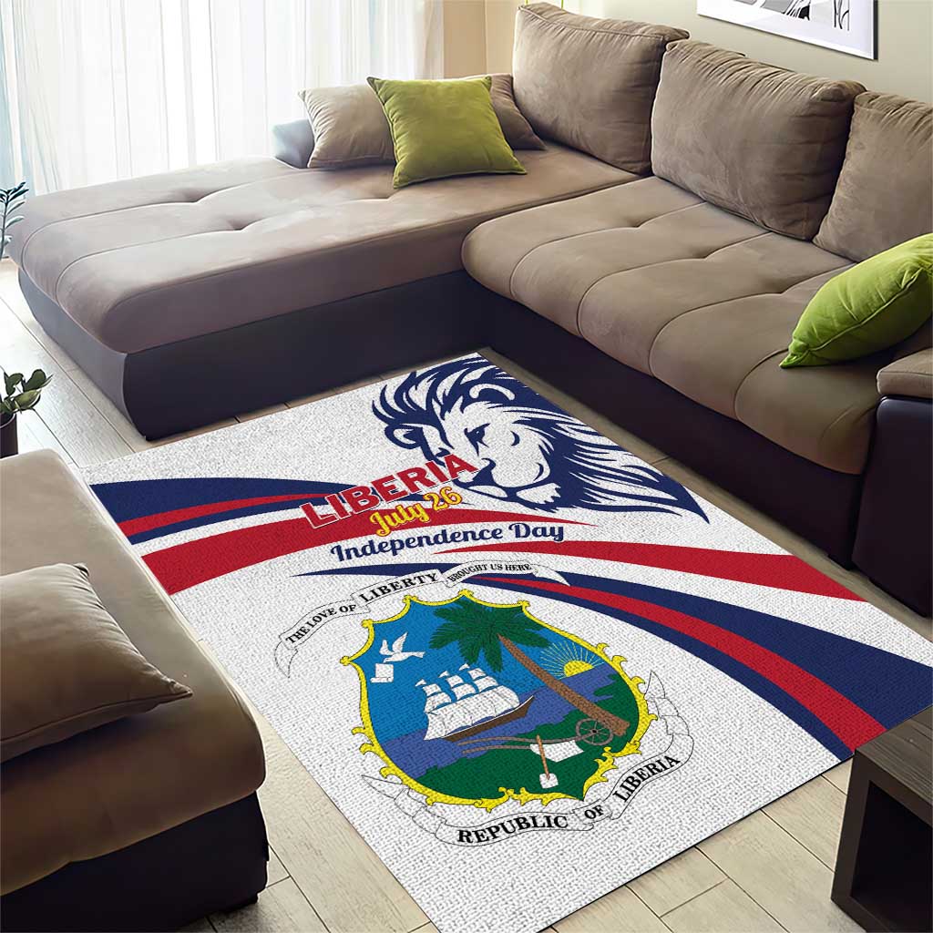 Liberia Independence Day Area Rug July 26 Lion Coat of Arms LT01