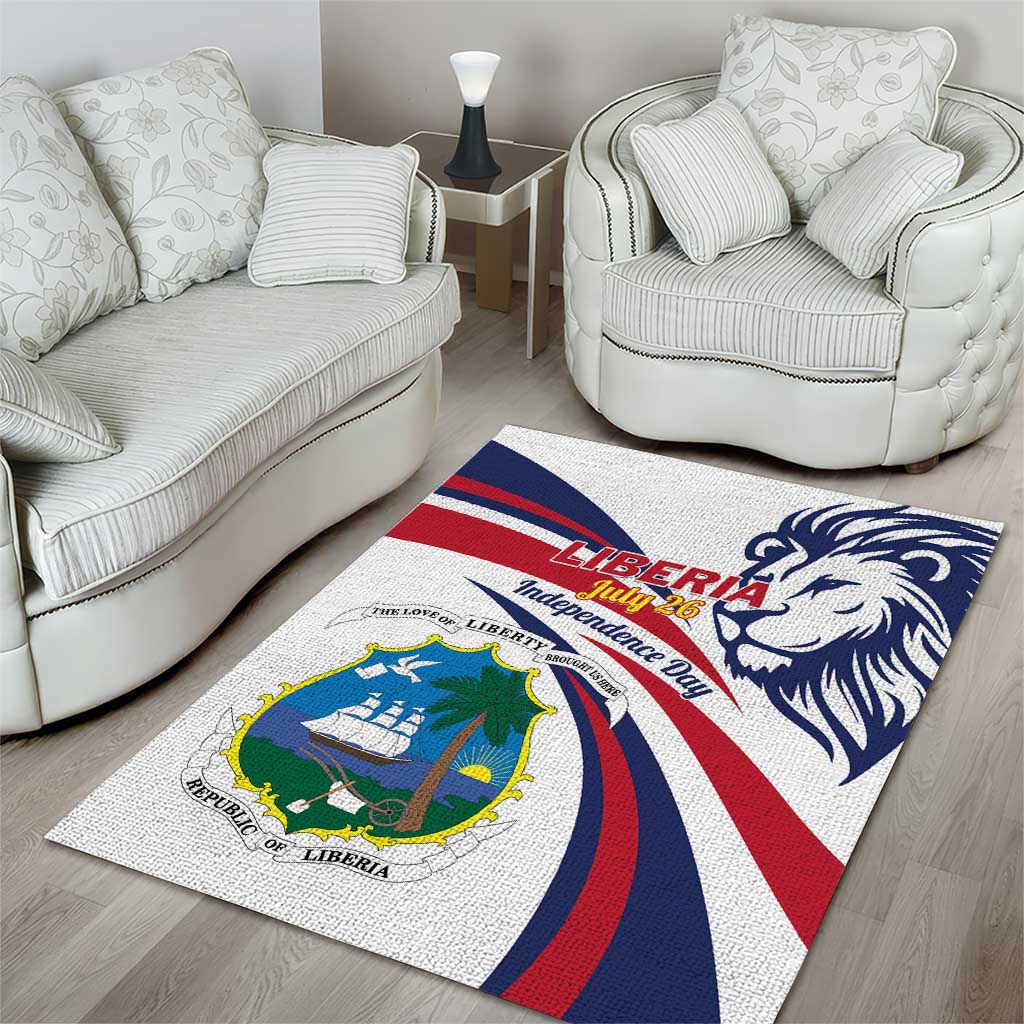 Liberia Independence Day Area Rug July 26 Lion Coat of Arms LT01