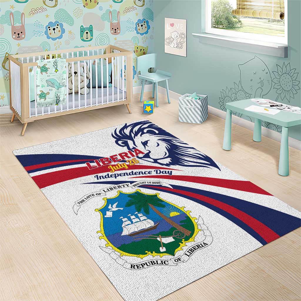 Liberia Independence Day Area Rug July 26 Lion Coat of Arms LT01