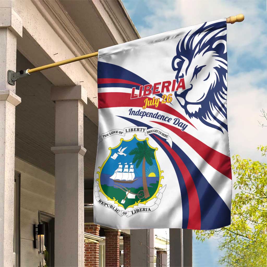 Liberia Independence Day Garden Flag July 26 Lion Coat of Arms LT01