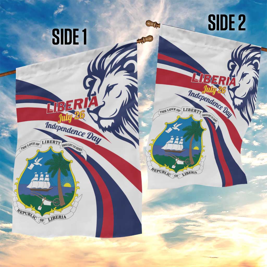 Liberia Independence Day Garden Flag July 26 Lion Coat of Arms LT01