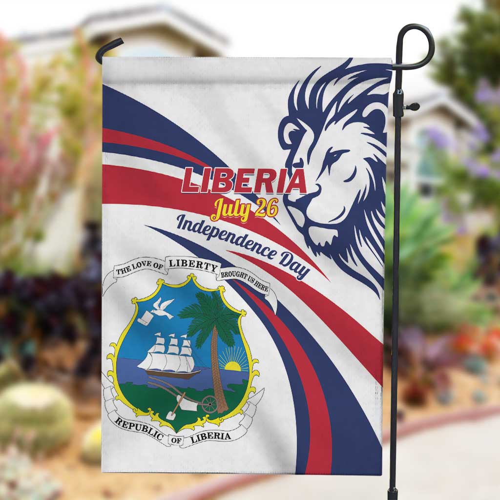 Liberia Independence Day Garden Flag July 26 Lion Coat of Arms LT01