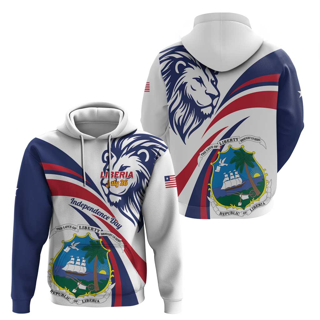 Liberia Independence Day Hoodie July 26 Lion Coat of Arms LT01