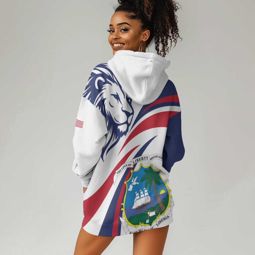 Liberia Independence Day Hoodie Dress July 26 Lion Coat of Arms LT01
