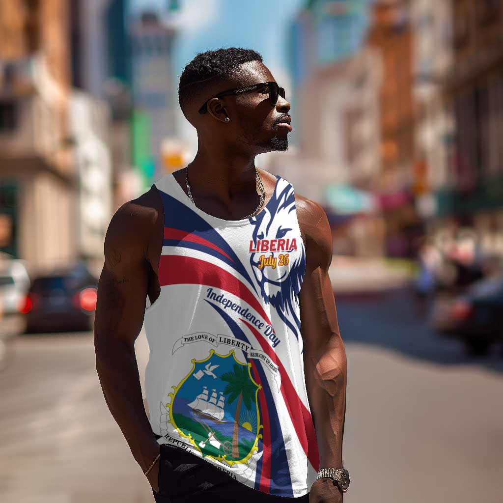 Liberia Independence Day Men Tank Top July 26 Lion Coat of Arms LT01