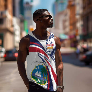 Liberia Independence Day Men Tank Top July 26 Lion Coat of Arms LT01