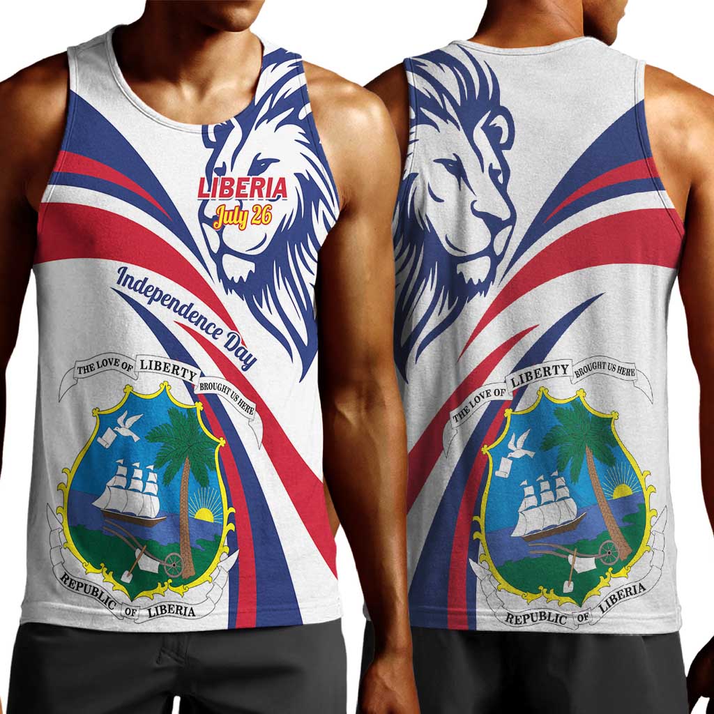 Liberia Independence Day Men Tank Top July 26 Lion Coat of Arms LT01
